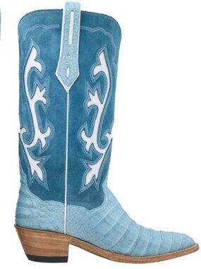Kemo Sabe Grit Baby Blue Caiman Ashlee Cowboy Boots Size 8